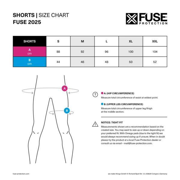FUSE OMEGA IMPACT PADDED SHORTS black