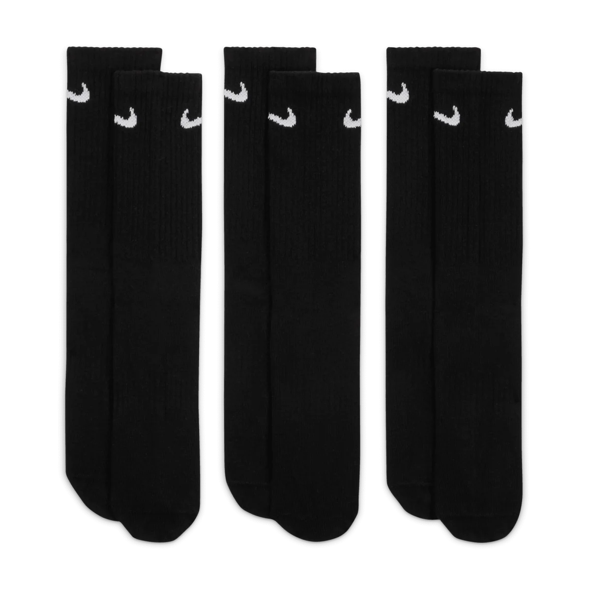 NIKE EVERYDAY LTWT CREW 3PR BLACK 3 NIKE EVERYDAY LTWT CREW 3PR BLACK